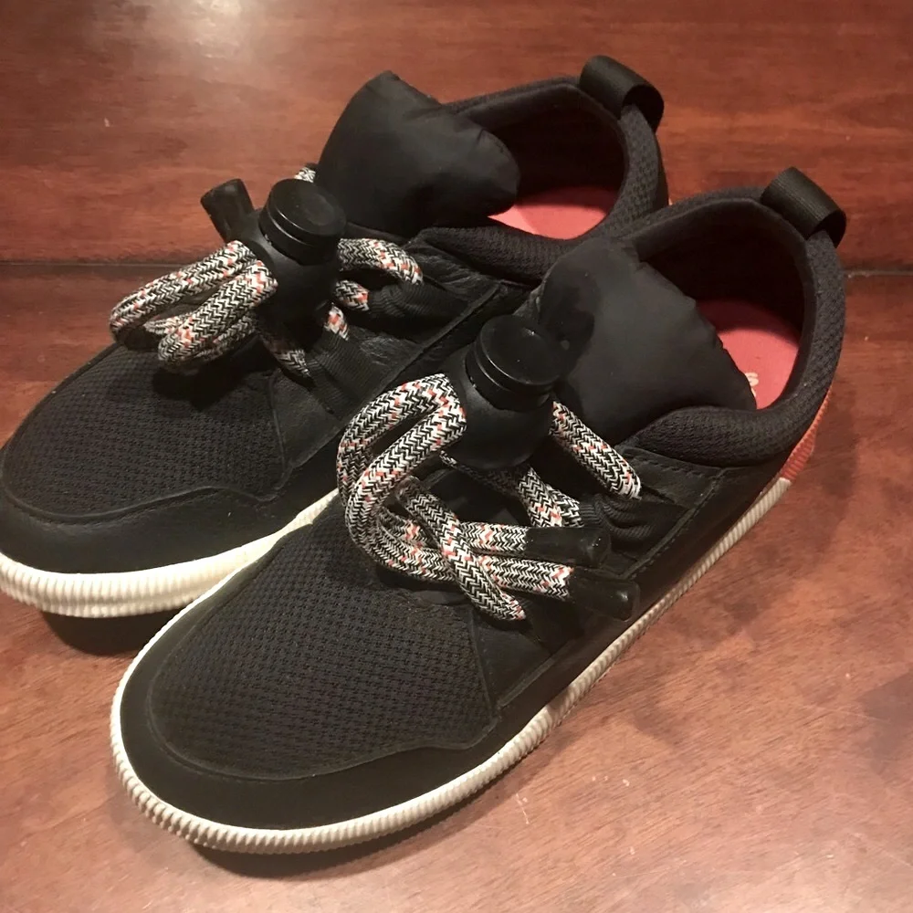 Sorel Out N About Street Sneaker Black White Orange 4277-010 Women’s Size 9 - Picture 6 of 15